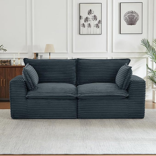 78.8" Cloud Loveseat Boneless Sofas for Living Room, 2 Seaters Modular Foam Cloud Sofa Couches, 2 Seat Compression Foam Couch with Headrests, No Assembly Required