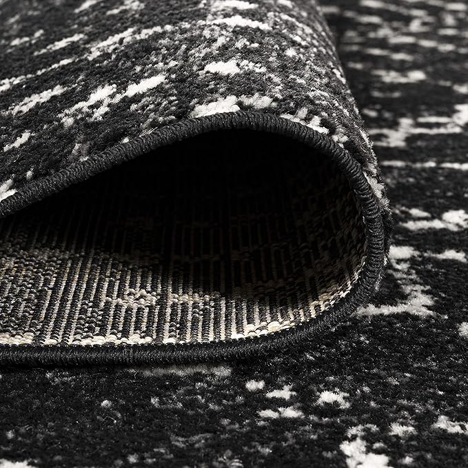 JONATHAN Y Boho Vintage Diamond Black/Ivory Round Area Rug 3 ft, Moroccan Hype for Living Room, Bedroom, Kitchen, Office, Easy-Cleaning, High Traffic, Pet-Friendly, Non-Shedding (MOH101D-3R)