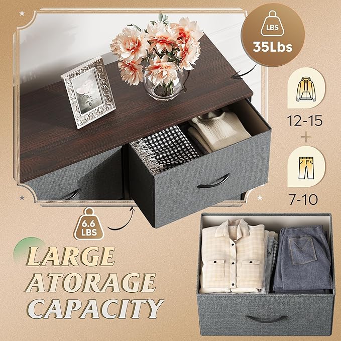 WLIVE 2 Drawer Dresser and 8 Drawer Dresser Set, Storage Tower, Organizer Unit for Bedroom, Hallway, Entryway