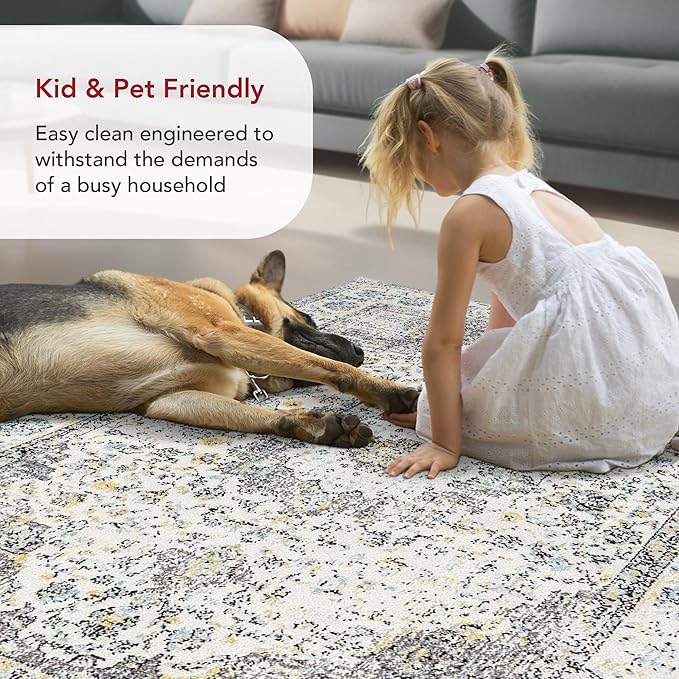 Nuloom Verona Grey/Ivory, 12' x 15', Vintage Medallion, Soft and Cozy, High Traffic, Stain Resistant, Easy Clean, Durable Area Rug for Bedroom, Living Room, Dining Space, Den, Foyer, Entryway