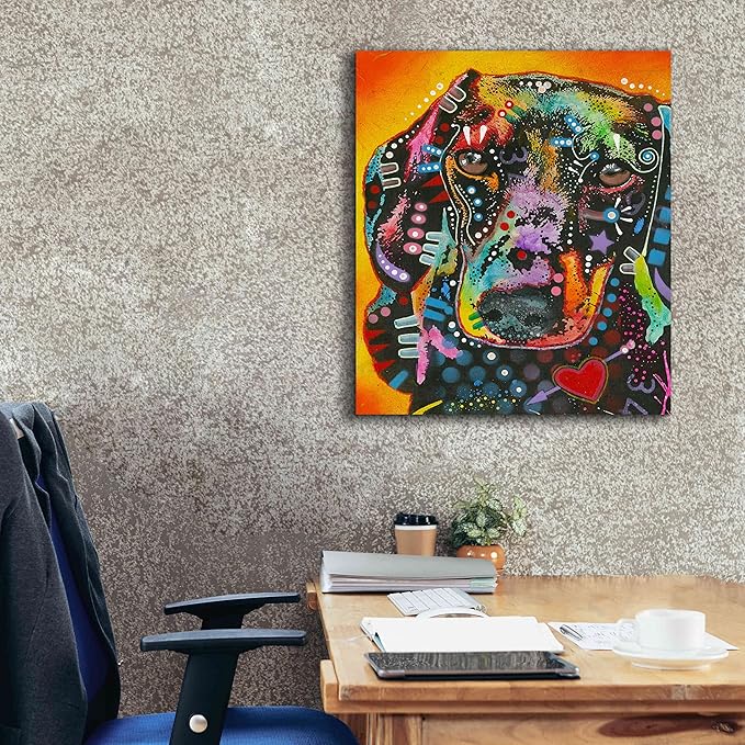 Epic Graffiti 'Brilliant Dachshund' by Dean Russo, Canvas Wall Art, 26"x30"