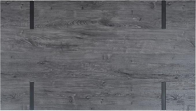 SAFAVIEH Home Collection Alyssa Mid-Century Rustic Industrial Dining Room Table DTB7000B, Black Oak/Black Legs