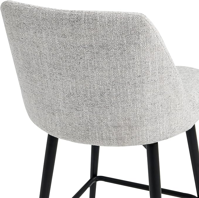 CHITA Swivel Bar Stools, 27.2" Counter Height Bar Stools Set of 4, FSC Certified Upholstered Modern Counter Stools, Metal Legs, Fabric, Light Grey (Multi-Colored)