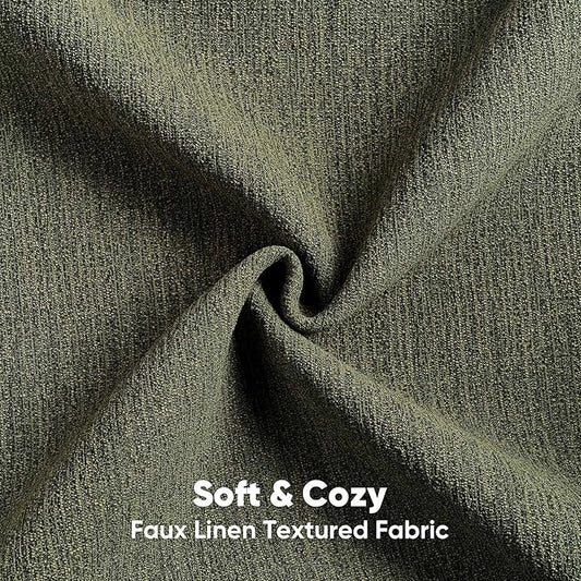FUTEI Moss Green Chenille Decorative Throw Pillow Covers 22x22 Inch Set of 2,Soft Cozy Faux Linen Textured Cushion Case,Farmhouse Home Decor for Couch Living Room