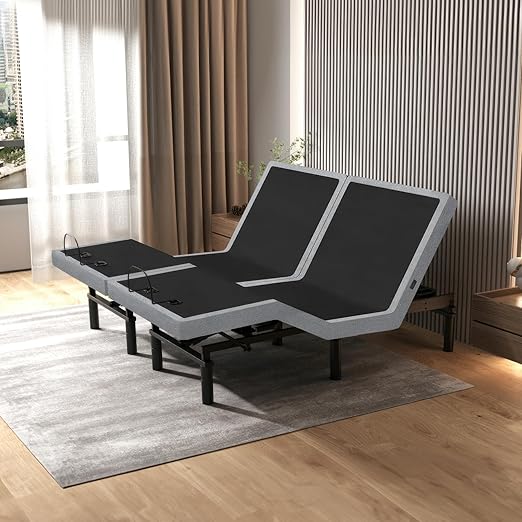 Split King Adjustable Bed Base | Full Body Massage | USB Ports | Zero Gravity | Anti-Snore | Memory Positions | Under Bed Lighting | Wireless Remote | Syncable
