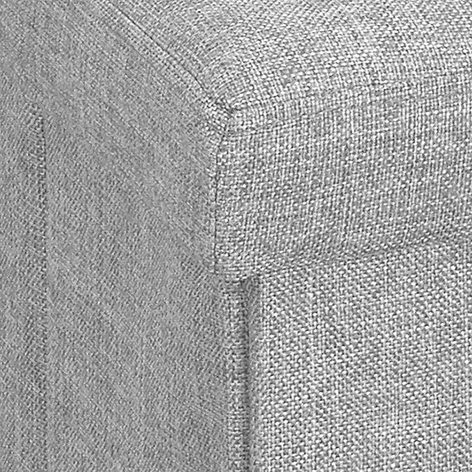 Simplify Faux Linen Folding Storage Ottoman | Single | Collapsible | Tufted Padded Seating | Foot Rest | Toy Box | Bench | Grey