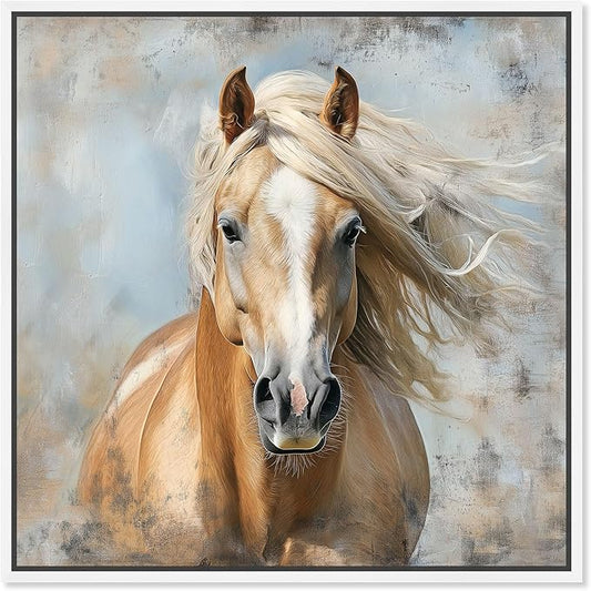 Art Remedy Rustic Rider Canvas Horse Wall Art, White Frame, 20" x 20"