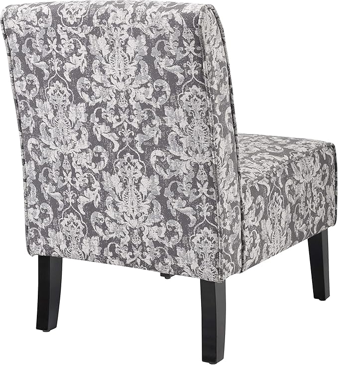 Linon Coco Accent Chair, Gray Damask