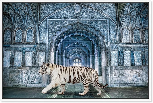 The Oliver Gal Artist Co. Animals Wall Art Framed Canvas Prints 'Wild Nature Blues ' Felines