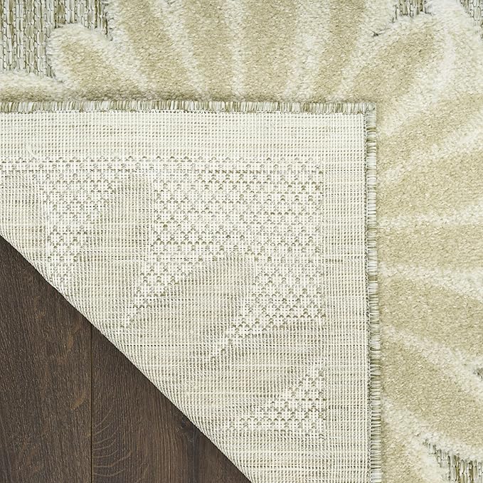 Nourison Home Aloha Ivory Sage 7'10" x 10'6" Area Rug - Easy Clean, Non Shedding, Bed Room, Living Room, Dining Room, Kitchen (8' x 11')
