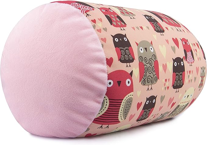 Deluxe Comfort MBR-HRT Mooshi Squish Microbead Bed Pillow, Pattern, Owl and Hearts