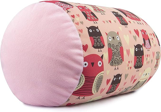 Deluxe Comfort MBR-HRT Mooshi Squish Microbead Bed Pillow, Pattern, Owl and Hearts
