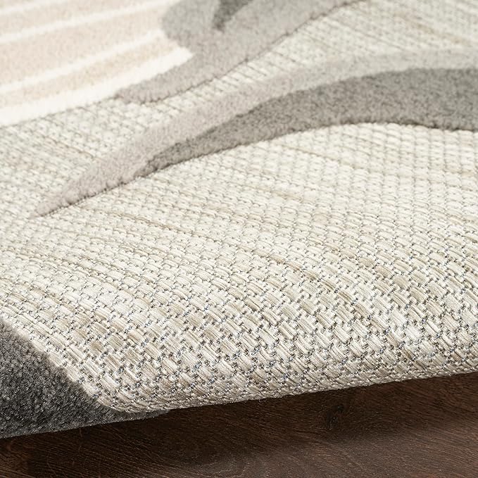 Nourison Home Aloha Beige 2'3" x 12' Area Rug - Easy Clean, Non Shedding, Bed Room, Living Room, Dining Room, Kitchen (12' Runner)