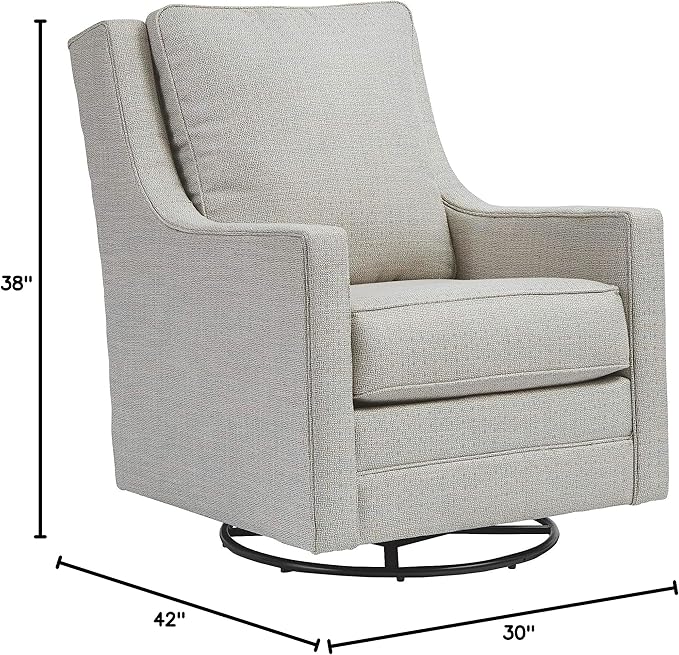 Signature Design by Ashley Kambria Contemporary Swivel Glider Nursery Accent Chair, Gray