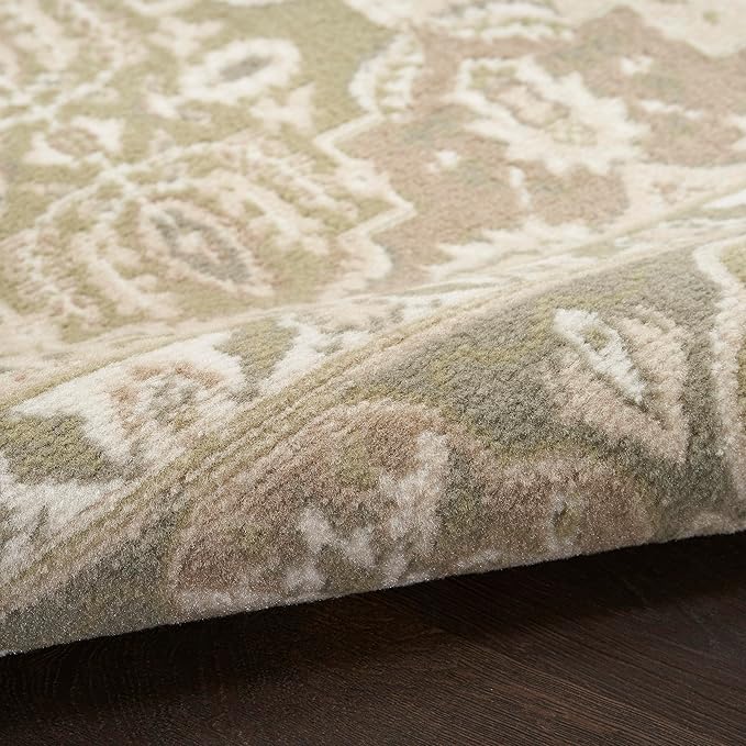Nourison Home Grafix Green 2'3" x 7'6" Area Rug - Easy Clean, Non Shedding, Bed Room, Living Room, Dining Room, Kitchen (8' Runner)