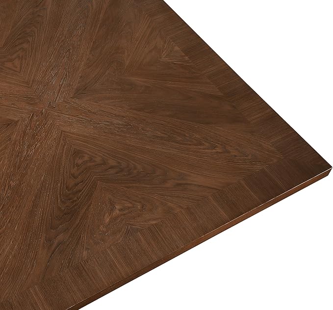 Meridian Furniture 729Brown-T Belinda Collection Mid-Century Modern Dining Table, Solid Wood Base, Brown Finish Oak Wood Veneer MDF Top, Square Top, Fluted Base, 54" W x 54" D x 31" H, Brown