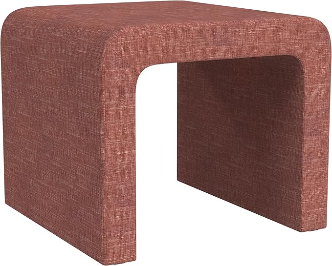 Spatial Order Modern Arch Chenille Ottoman | HomePop Home Décor | Ottoman for Living Room & Bedroom - Pink