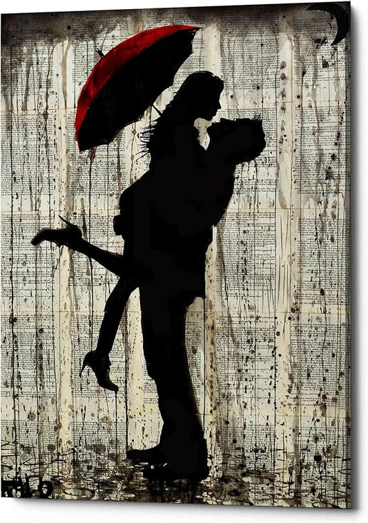 Epic Graffiti 'Love and Rain' by Loui Jover, Canvas Wall Art, 12"x18"