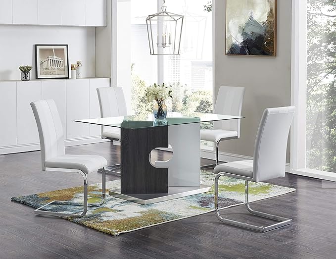 Global Furniture USA Dining Table, Grey-White