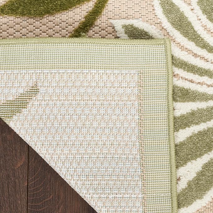 Nourison Home Aloha Ivory Green 9' x 12' Area Rug - Easy Clean, Non Shedding, Bed Room, Living Room, Dining Room, Kitchen (9' x 12')