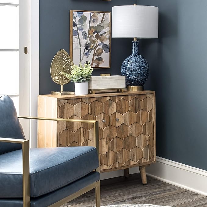 nuLOOM MCT25AA Tucson 28" Ceramic Table Lamp, Height, Blue