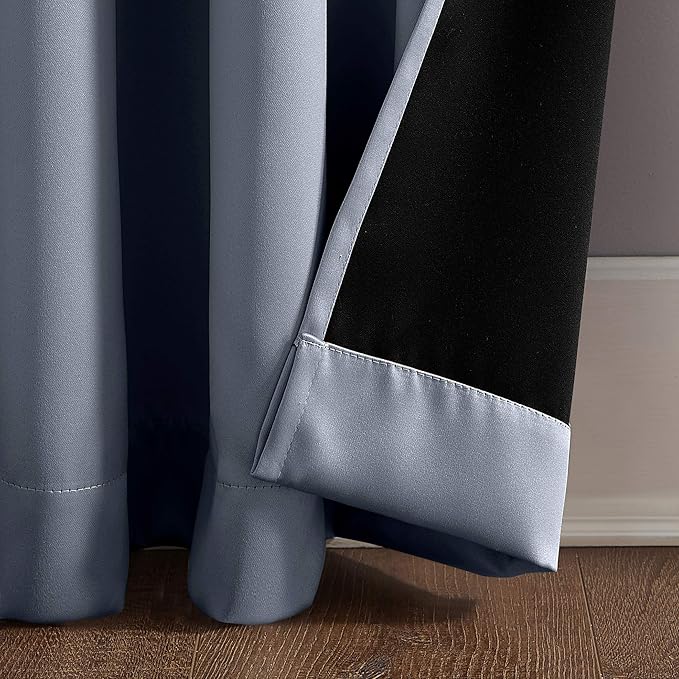 Sun Zero Nordic Theater Grade Extreme 100% Blackout Grommet Curtain Single Panel, 52" x 108", Haze