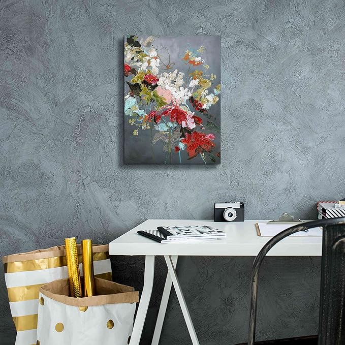 Epic Graffiti 'Abstract Floral 2' by Design Fabrikken, Giclee Canvas Wall Art, 12"x16"