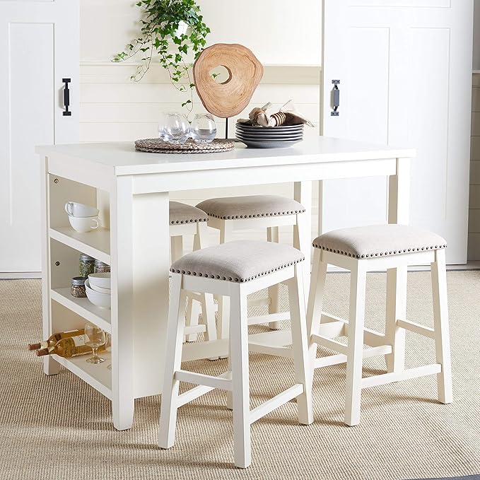 Safavieh Home Collection Aero White 36-inch Rectangle Storage Dining Counter Table