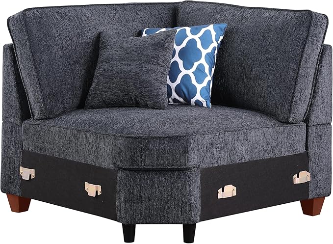 YOPTO 116" Convertible Sectional Couch with Movable Ottoman and 6 Throw Pillows,Chenille Upholstered Comfy Sofa 7 Seater,L-Shaped,Free Combination,Easy Assembly for Living Room,Apartment,Dark Gray
