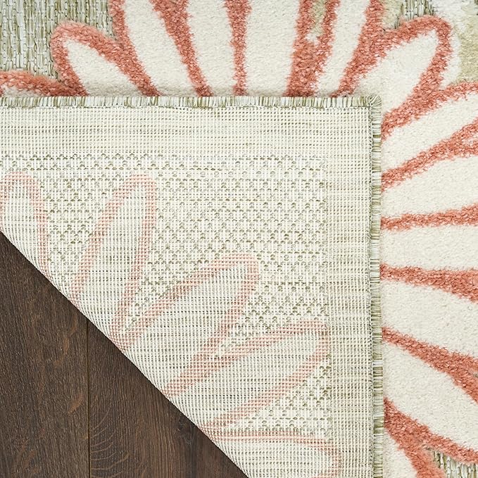 Nourison Home Aloha Sage Rose 3'6" x 5'6" Area Rug - Easy Clean, Non Shedding, Bed Room, Living Room, Dining Room, Kitchen (4' x 6')