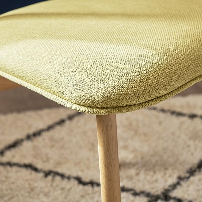 Christopher Knight Home Abrielle Mid-Century Modern Fabric Dining Chairs with Natural Oak Finished Rubberwood Frame, 2-Pcs Set, Green Tea / Natural Oak