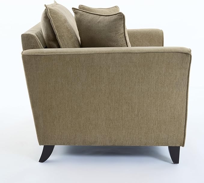 Merax 46.9 Inch Chenille Armchair, Luxury Oversized Accent Arm Chair with 2 Pillows, Modern Single Cloud Lounge Sofa Chair, Comfy Deep Seating for Office Apartment Living Room, Easy Assembly, Green