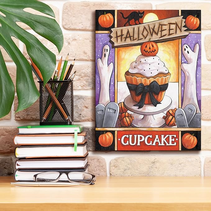 Epic Graffiti 'Halloween Cupcake' by Cathy Horvath-Buchanan Canvas Wall Art, 12" x 16"
