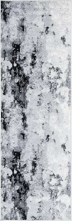 SAFAVIEH Adirondack Collection Runner Rug - 2'6" x 14', Grey & Black, Modern Abstract Design, Non-Shedding & Easy Care, Ideal for High Traffic Areas in Living Room, Bedroom (ADR134Z)