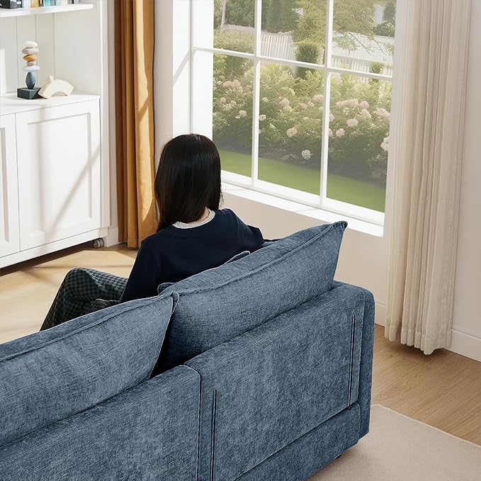 Eafurn Oversized Reversible Modular Sectional Sofa with Movable Ottoman, 4 Seater Convertible L Shaped Corner Couch Modern Chenille Sofa Set w/Double Layers Seat Cushions for Living Room Apartment | Deep Seat, Easy Assembly, 2-layer Cushions, DIY Combi...