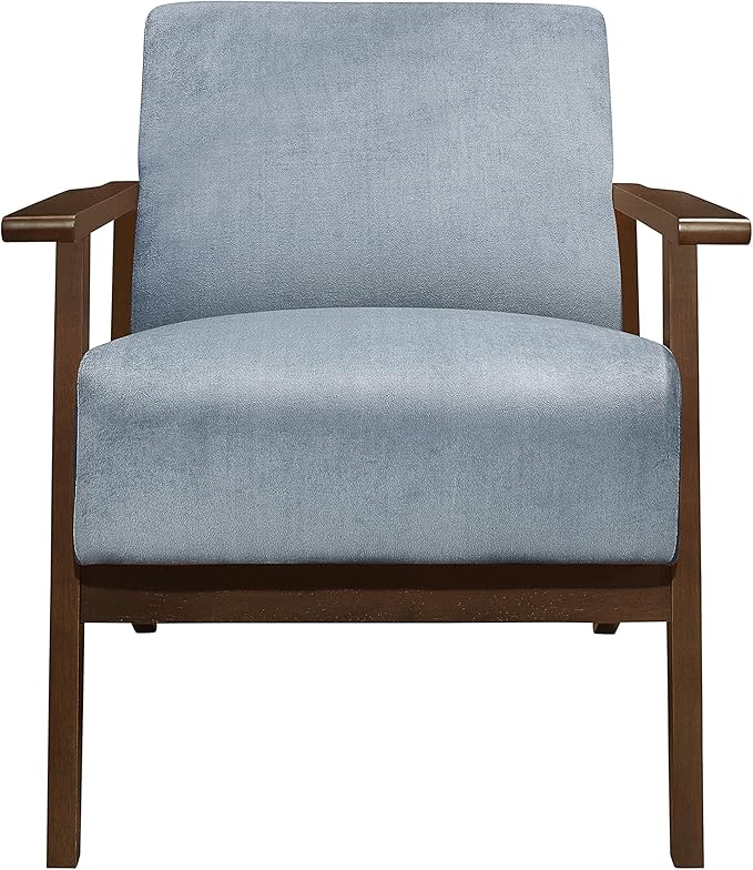 Lexicon New Castle Velvet Accent Chair, 27.5" W, Blue Gray