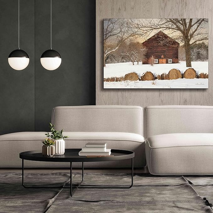 Epic Graffiti 'Snowy Vermont Barn' by Lori Deiter, Canvas Wall Art, 60"x40"