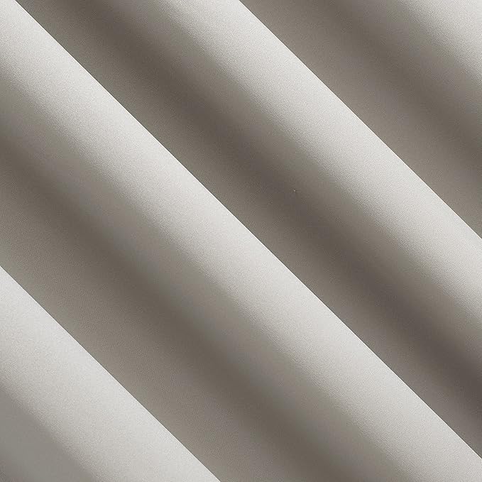 Sun Zero Nordic 2-pack Theater Grade Extreme 100% Blackout Grommet Curtain Panel Pair, 52" x 96", Stone