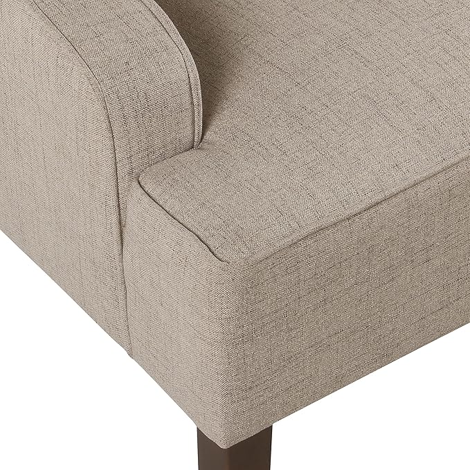 Homepop Upholstered Classic Swoop Arm Accent Chair Home Décor, Natural Linen