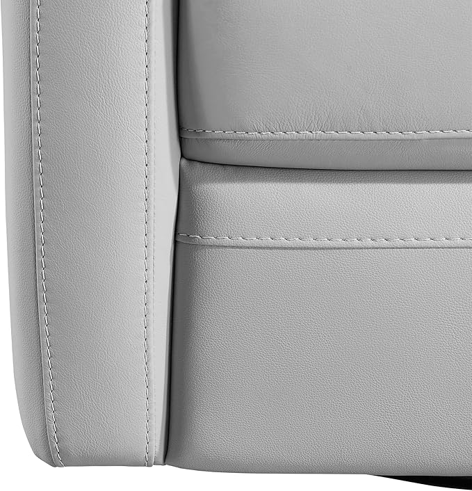 Armen Living Desi Contemporary Leather Swivel Living Room Accent Chair, 32" Wide, Dove Gray,LCDSCHDV