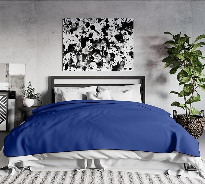 Avana Waterproof Throw - Sensual Blanket for Adults - Made in The USA - King Size, Micro-Velvet Blue