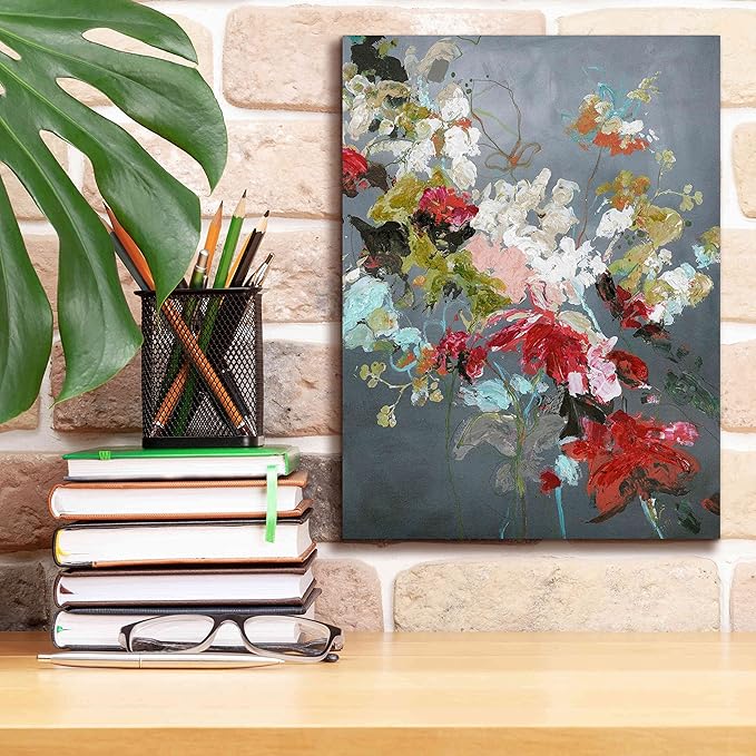 Epic Graffiti 'Abstract Floral 2' by Design Fabrikken, Giclee Canvas Wall Art, 12"x16"