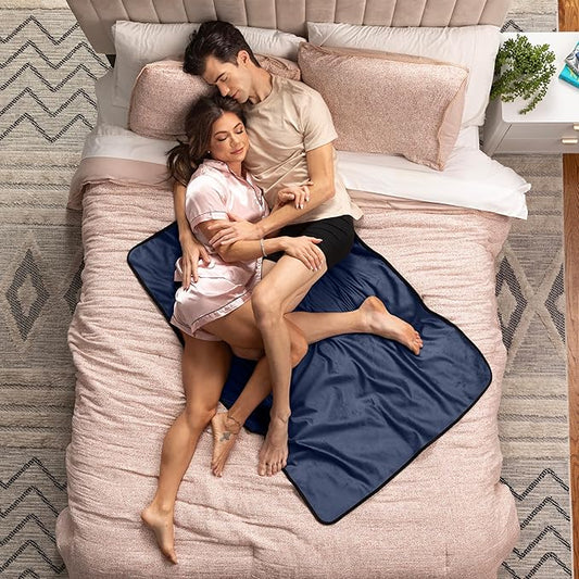 Avana Waterproof Throw - Sensual Blanket for Adults - Made in The USA - Small Size, Micro-Velvet Blue
