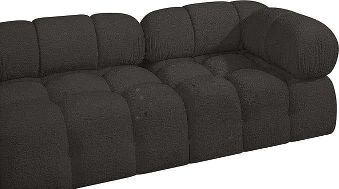 Meridian Furniture 611Brown-S102A Ames Collection Modern | Contemporary Modular Sofa with Rich Brown Boucle Fabric, Modular to Create Infinite Configurations, 102" W x 34" D x 28" H, Brown