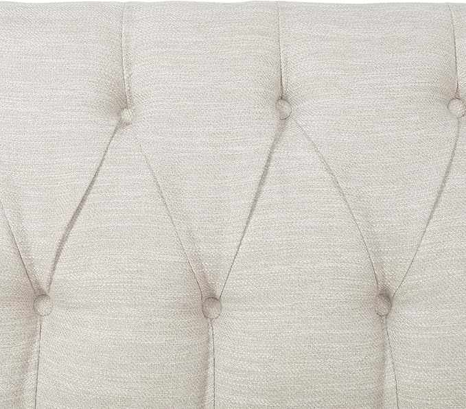Christopher Knight Home Contemporary Tufted and Diamond Stitching Fabric Loveseat,Tub-Design 2-Seater Sofa, Removable Cushions, Birch Wood Legs, Square Arms, Beige and Espresso