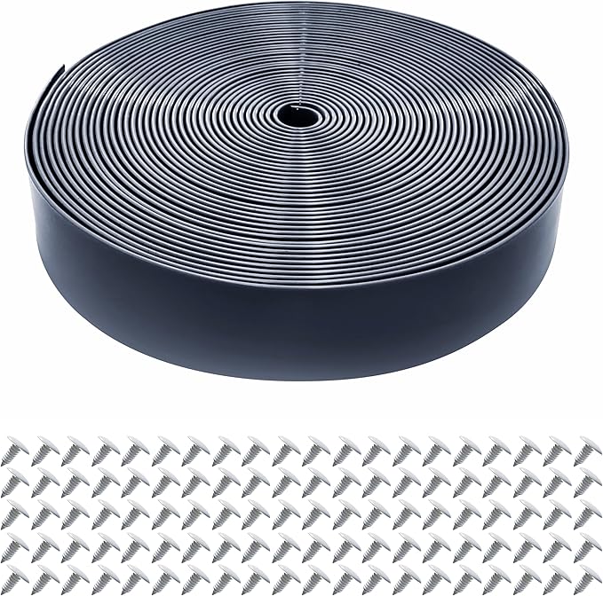 Vinyl Straps for Patio Chair Repair Kit 2'' Wide 50 Ft Long Replacement Straps + 50 Free Rivets for Outdoor Lawn Furniture Chaise Lounge Repair (Grey)