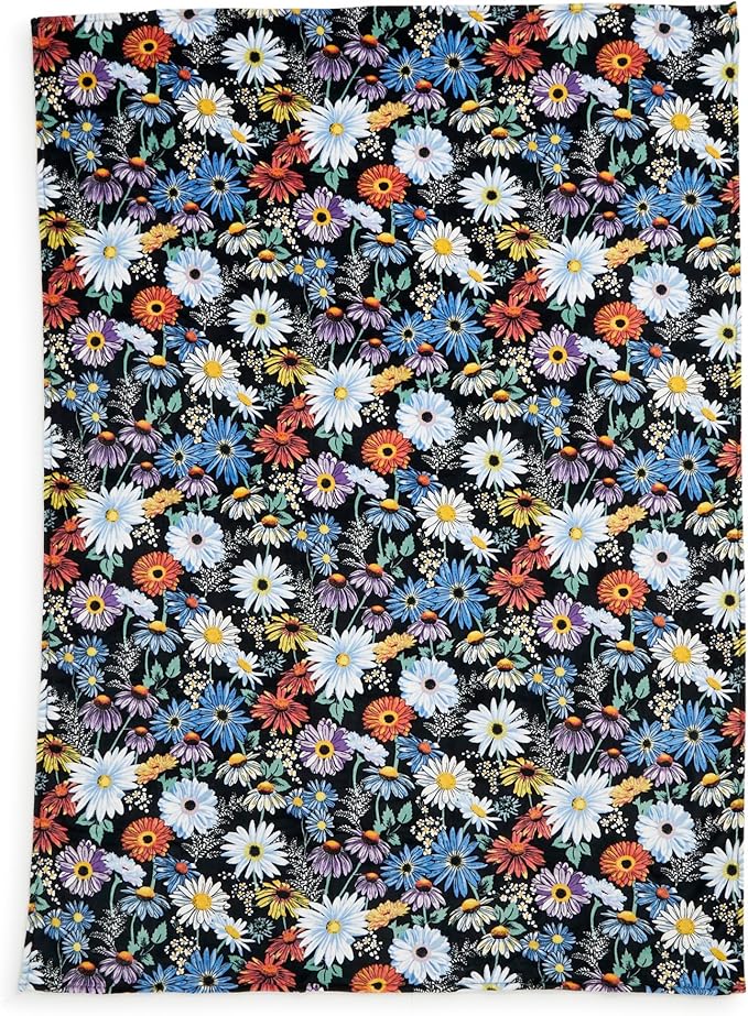 Oversized Fleece Plush Throw Blanket, Daisies, Twin/Twin XL