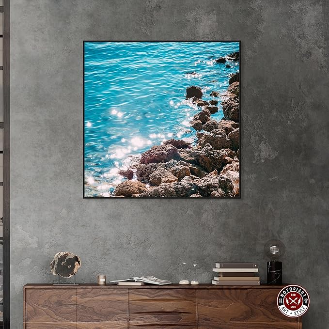 Italian Summer Landscape Photography Canvas Wall Art by Notoriart, Black Floater Frame, 40"x40"