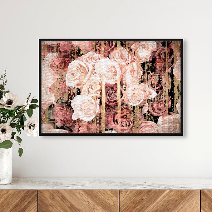 The Oliver Gal Artist Co. Floral and Botanical Framed Wall Art Canvas Prints 'Shabby Chic Romance' Florals