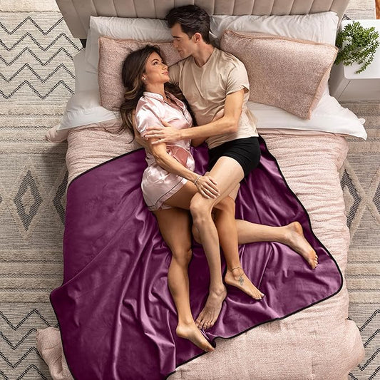 Avana Waterproof Throw - Sensual Blanket for Adults - Made in The USA - Regular Size, Micro-Velvet Purple